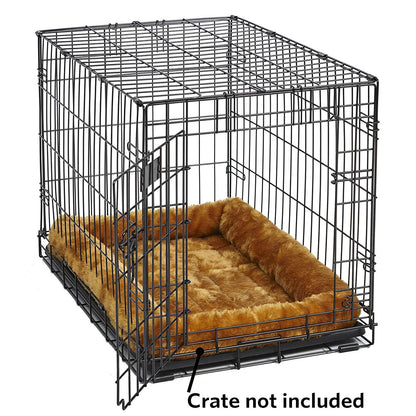 MidWest Homes for Pets QuietTime XXS Dog Bed – Cinnamon Faux Fur Bolster, Ultra-Soft and Machine Washable, Fits 18-Inch Crates and Carriers, for Small Dogs and Cats