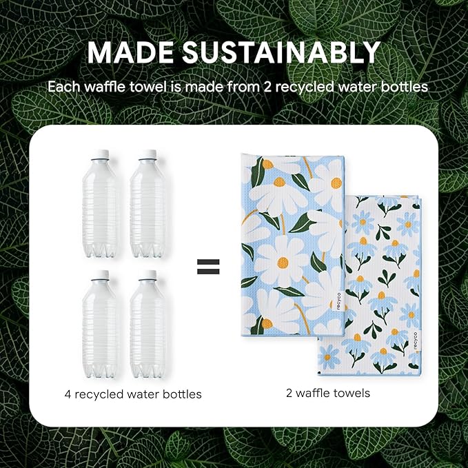 RECYCO Waffle Kitchen Towel Set of 2