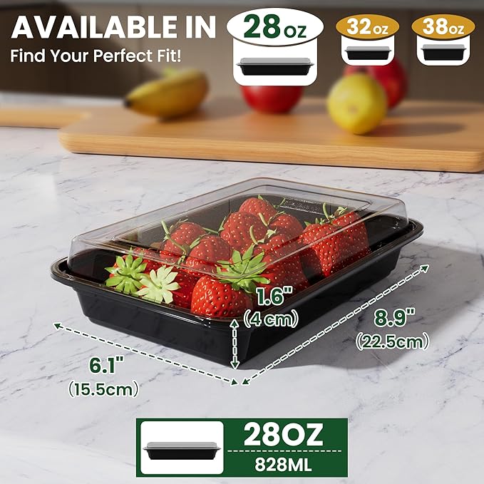 28oz Meal Prep Containers, Reusable Bento Box