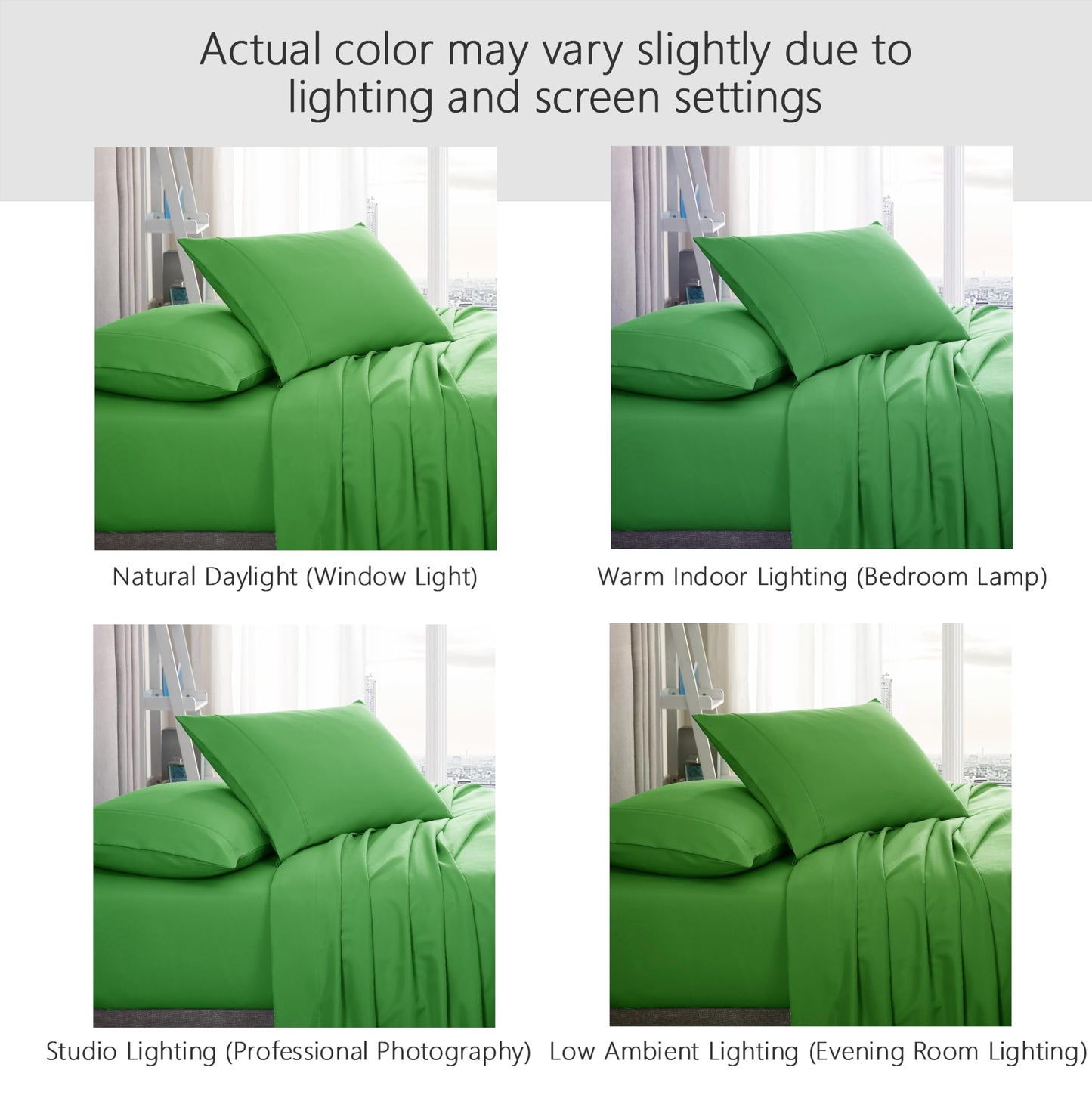 American Home Collection Full Size Sheet Set - Ultra-Soft Microfiber 15-Inch Deep Pocket - Wrinkle Free and Fade Resistant (Lime Green)