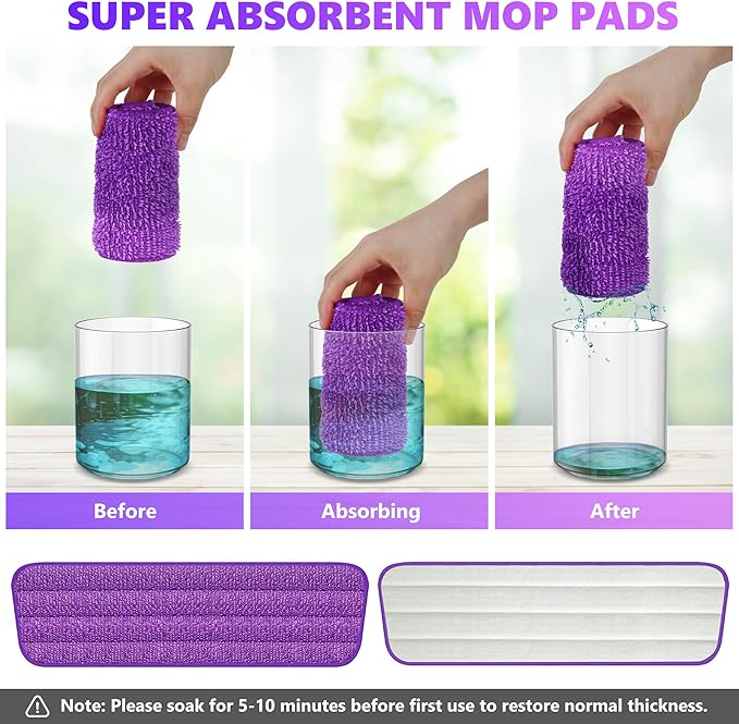 3 Pack Reusable Mop Pads Compatible