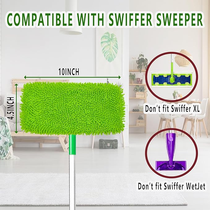 Reusable Microfiber Mop Pads Washable Wet Pads Compatible