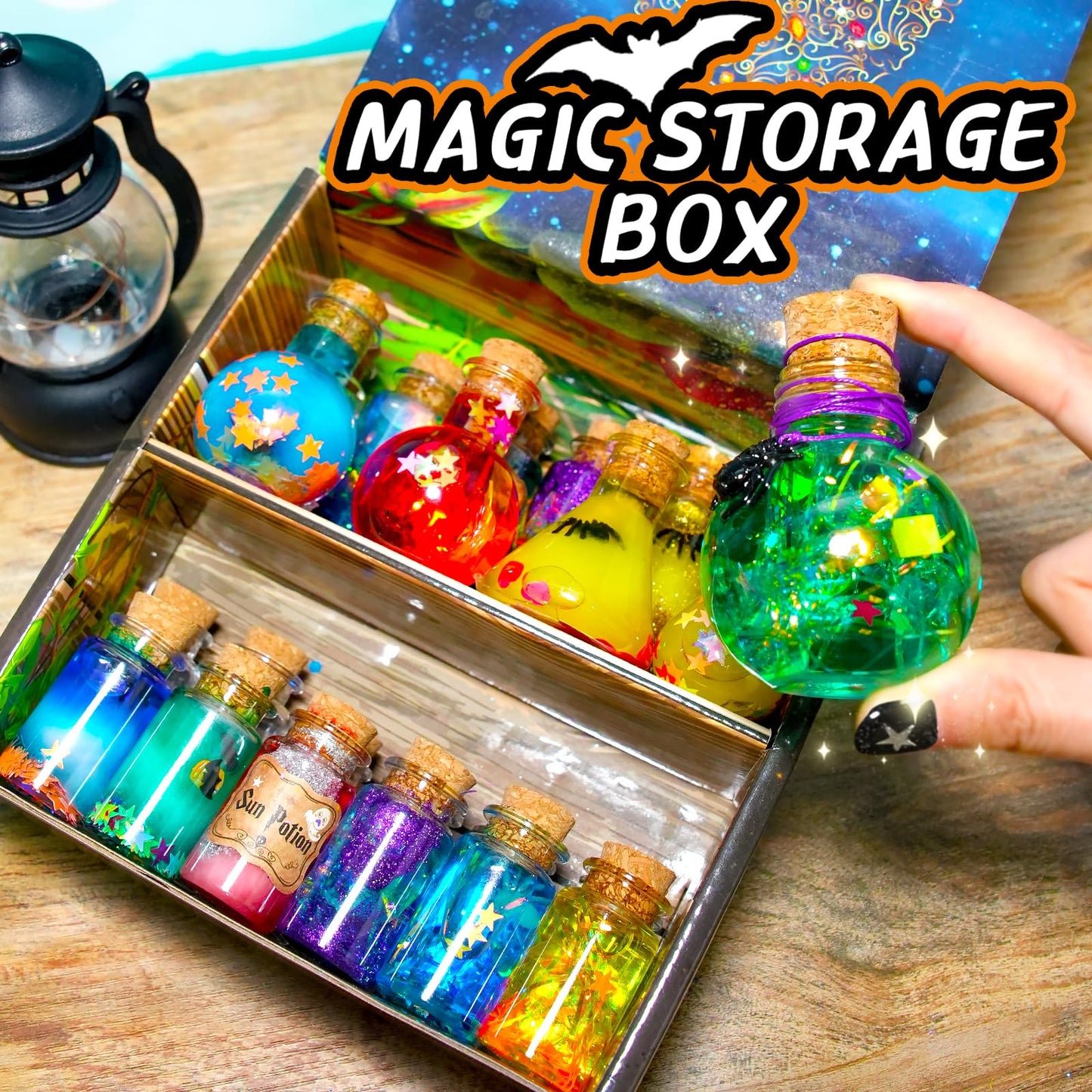 LDomet Magic Potions Craft Kit for Kids - Mix 20 Glow Witch Bottles, Fairy Magic Potions Making Kit - Christmas Decorations Birthday Gifts for Girls Boys 6 7 8 9 10+