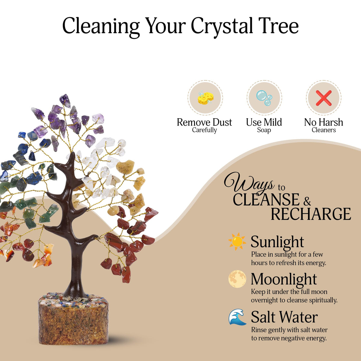 Seven Chakra Tree Of Life Crystal Tree, Crystals And Healing Stones, Birthday Gifts For Women, Healing Crystals And Stones Feng Shui Decor, Crystal Decor For Home Office, House Warming Gifts New Home