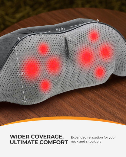 CooCoCo Shiatsu Neck and Back Massager,HSA Eligible,Cordless Neck Shoulder Massager for Pain Relief Deep Tissue,6D Kneading Massager with Dual-Zone Heat and Larger Size, Birthday Gifts for Dad Mom