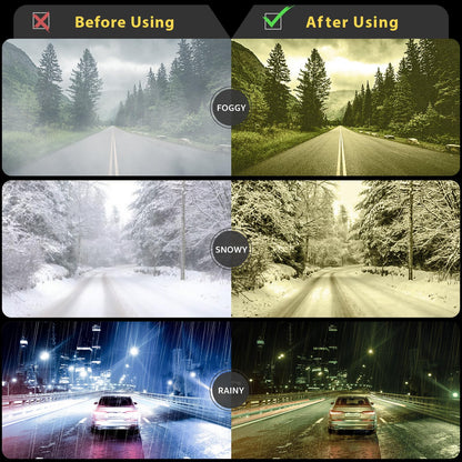 Myiaur Polarised Night Driving Glasses for Women Yellow Lens Night Vision Anti-Glare Headlight Glasses for Nighttime/Rainy/Foggy Stylish Square
