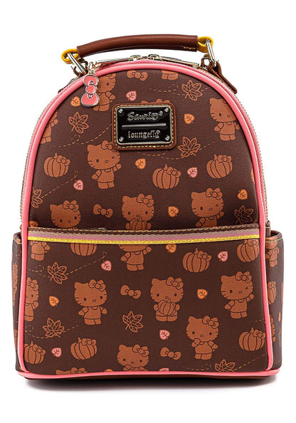 Loungefly x Sanrio Hello Kitty Pumpkin Spice Allover Print Mini Convertible Backpack