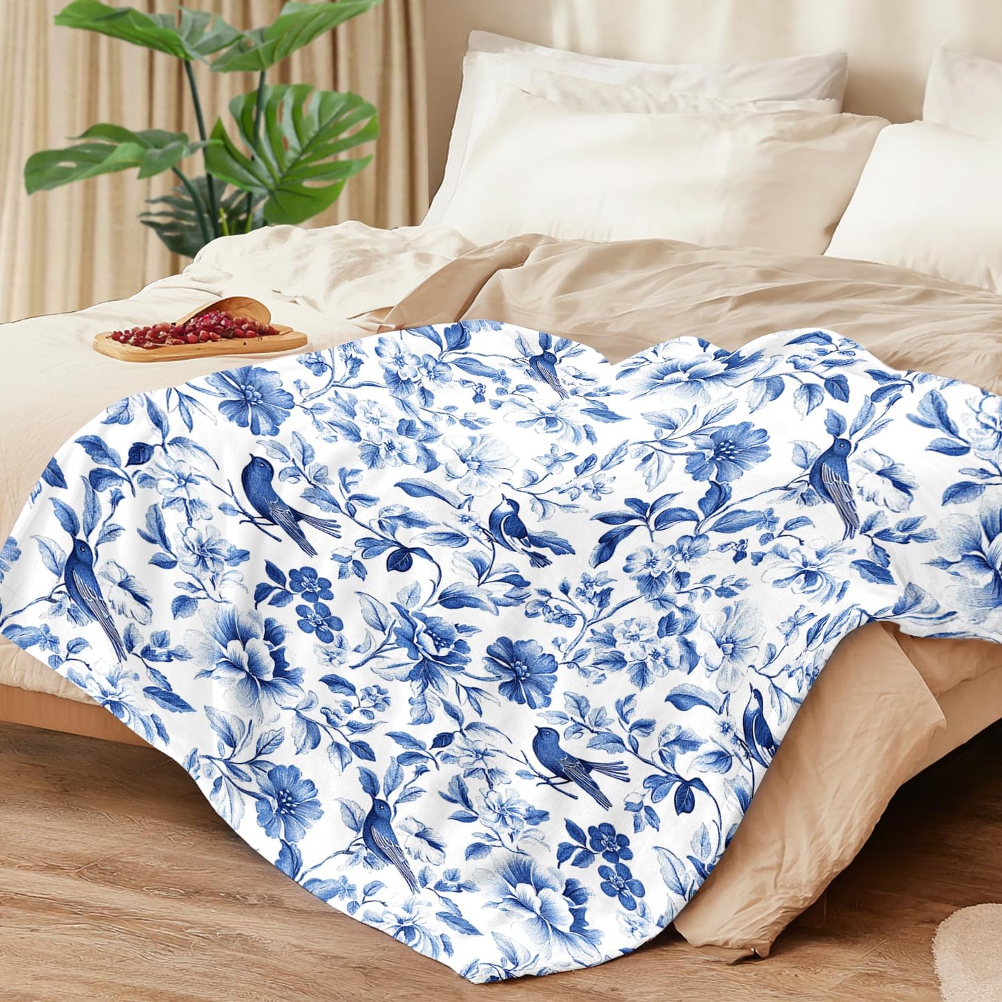 Flower Blanket Blanket Floral Fleece Throw Blanket Super Soft Fuzzy Plush Cozy Warm Floral Decor Bedding Blankets Gift for Boys Girls Men Women Kids & Adult 50"X40"