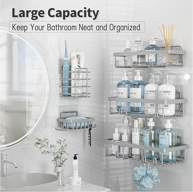 5 Pack Shower Caddy Organizer Rack Shelf