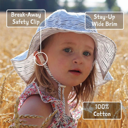 JAN & JUL Cotton Foldable Baby Newborn Sun-Hat for Girl with Strap (S: 0-6 Months, Red Poppy)