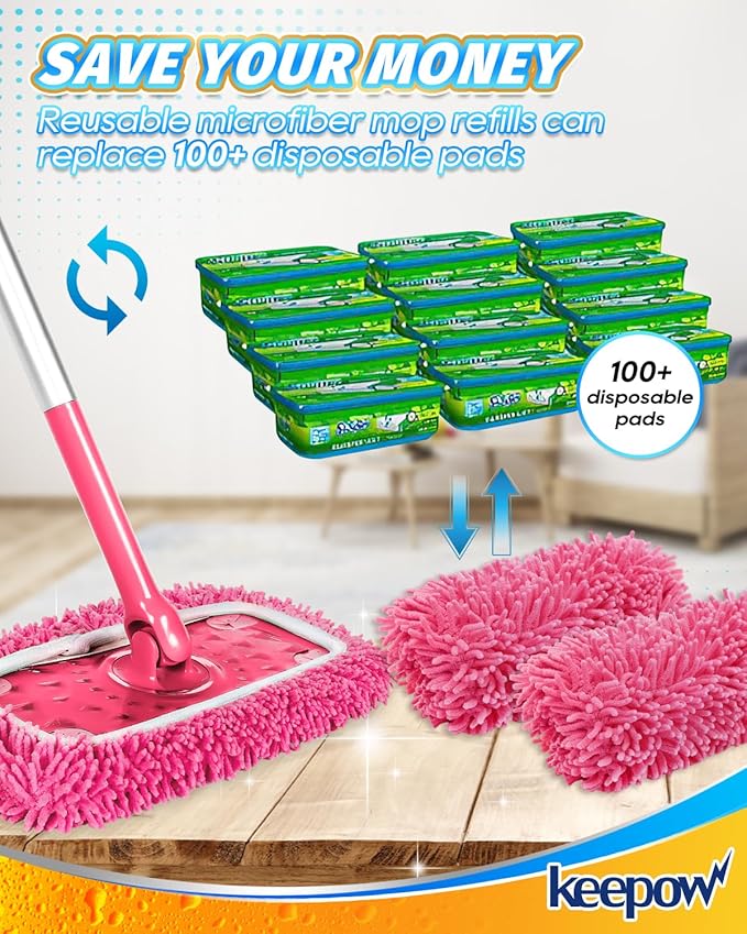 Reusable Microfiber Mop Pads Compatible