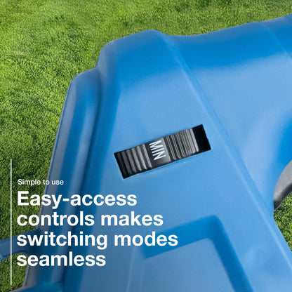 Hyundai Leaf Blower, Garden Vacuum & Mulcher with Large 45 Litre Collection Bag, 12m Cable, 62-170mph Variable Airspeed, Reaches Whole Garden & 3 Year Warranty, Blue