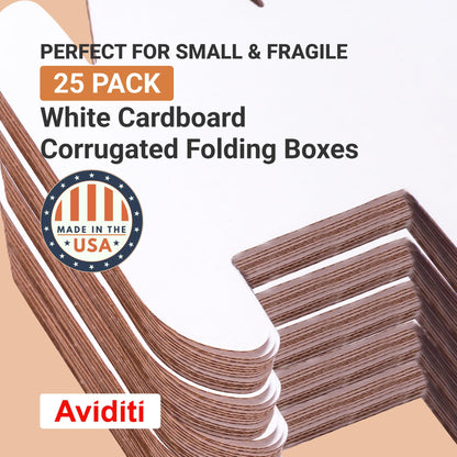 AVIDITI White Shipping Boxes 12"L x 9"W x 4"H (25 Pack) Small Medium Mailing Box for Small Business Packaging, Mailers, Gifts & Storage