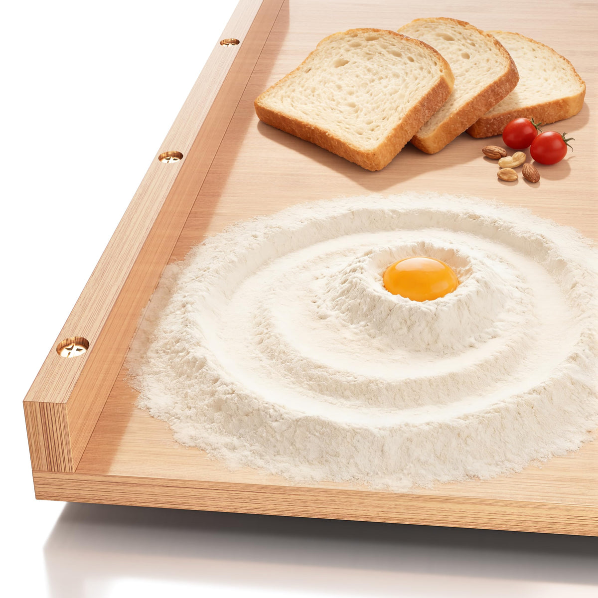 Wooden Pastry Board, Cutting Board with Counter Edge, Reversible Kneading Board for Rolling Dough Bread, Chopping Board with Lip 24X 15.8 in (bamboo D)