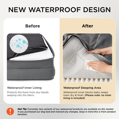 Bedsure Orthopedic Dog Beds Large Sized Dog - Washable Large Dog Cat Bed Waterproof, Comfort Dogs Couch Sofa with Washable Removable Cover, Pet Bed with Nonskid Bottom, Grey, 35"