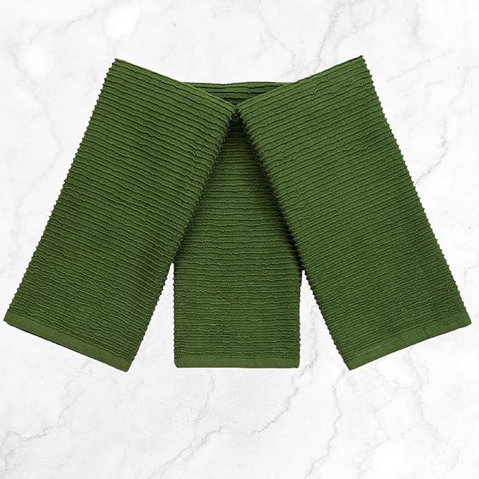 Serafina Home Avocado Forest Green Kitchen Hand Dish Towels: Oversized 28" x 18"