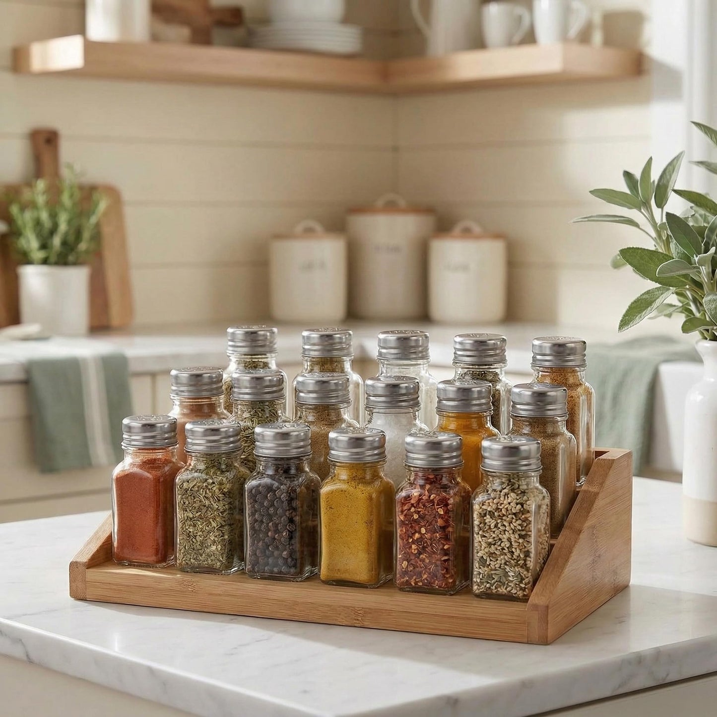 Tebery 16 Pack Clear Salt and Pepper Shakers Glass Set, Retro Style Glass Spice Shakers with Stainless Tops