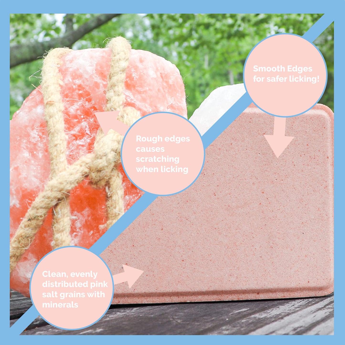 Salt Block for Deer & Horses – Compressed Mineral Salt Lick for Livestock, Cattle & Goats – Himalayan Secrets Pink Rock Salt Block (22LB/10KG, Block w/ Mounting Hole)
