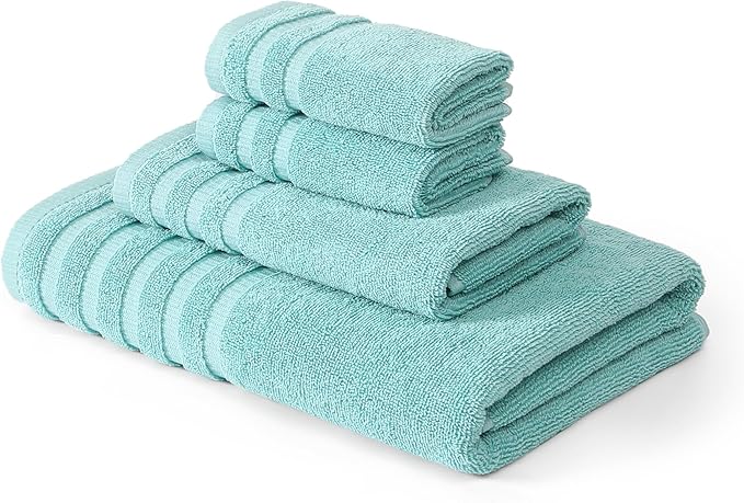 Modern Threads Oxford 6-Piece 100% Cotton Towel Set – Yarn Dyed Jacquard &