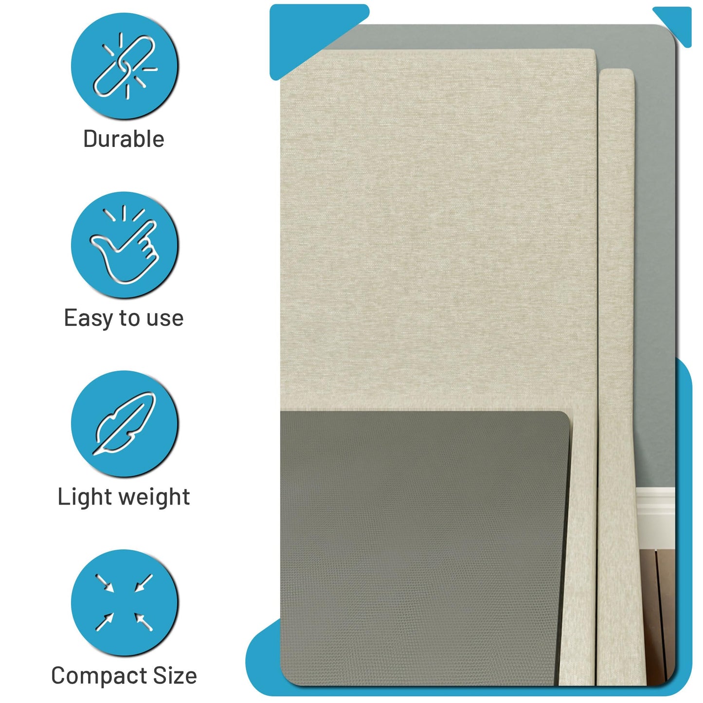 Treaton, 1.5-Inch Split Fully Assembled Bunkie Board for Mattress/Bed Support, Twin, Grey.