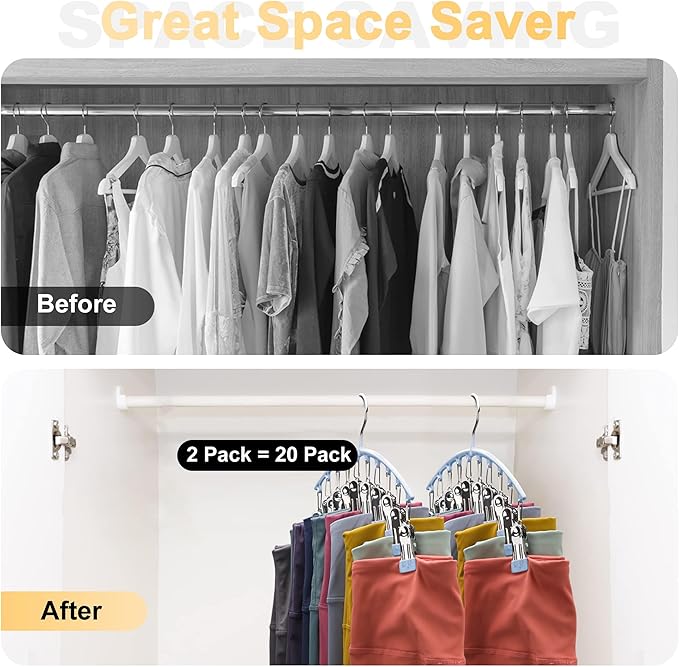 Legging Organizer for Closet, Metal Yoga Pants Hanger w/Rubber Coated 1 Pack