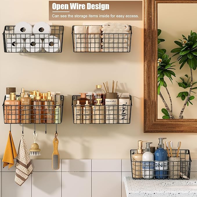 Sonyabecca 4 Pack Hanging Wall Basket