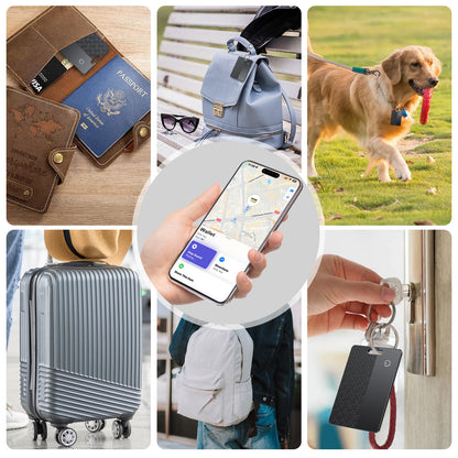 Ultra-Thin Wallet Tracker Card(iOS Only), Bluetooth Tracker Smart Card for Apple Find My iPhone Wallet GPS Tracker, Supports Wireless Charging, 10 Years Battery for Luggage, Wallets, Backpacks, Keys