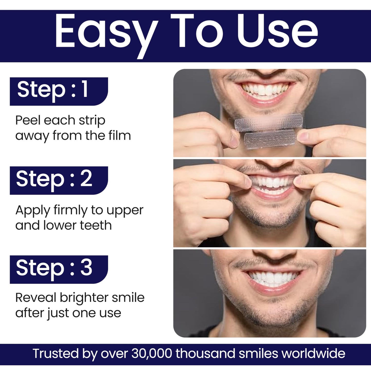 DENTELO Professional Teeth Whitening Strips,42 Non-Sensitive, Safe for Enamel, Anti Slip, Dentist Formulated Teeth Whitener Strips, Adavance Pap Whitening Stripes