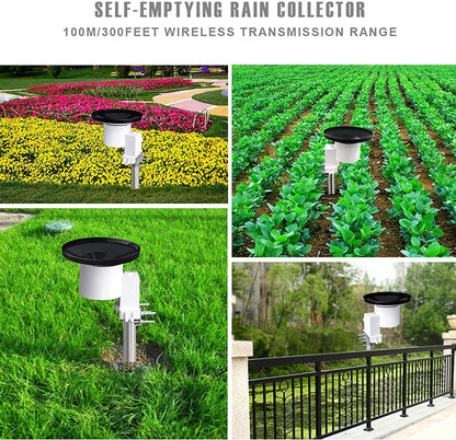 ECOWITT Rain Gauge, Weather Forecast High Precision Digital Rain Gauge Wireless Self-emptying Collector with Rainfall Alert Rainfall History Indoor Temperature Humidity WH5360A 868…