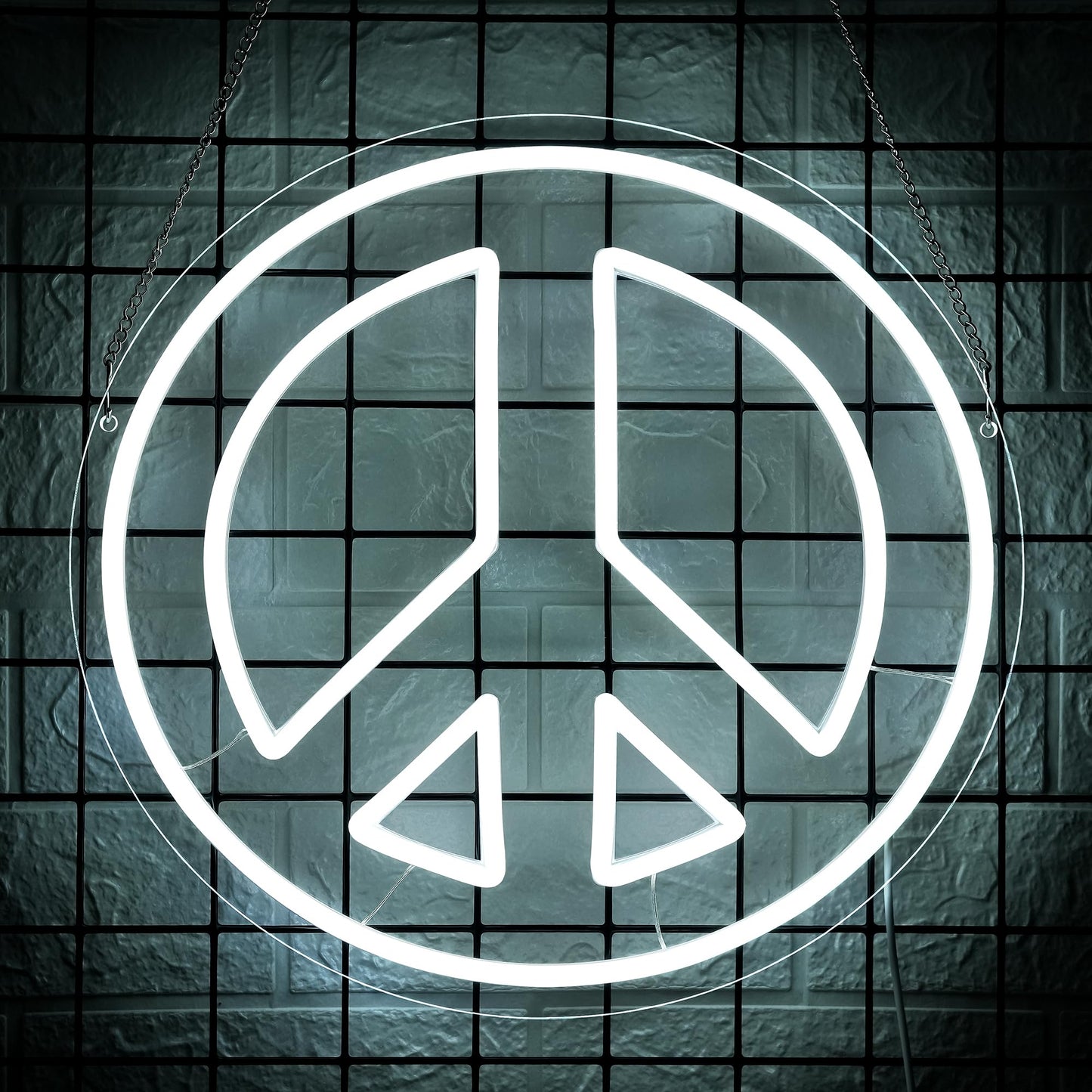 Peace Neon Light, Hippie Neon Sign for Wall Decor, Peace Sign Decor, Hippie Wall Decor, Peace Dimmable LED Neon Sign for Man Cave Bar Game Room Decor, 14.00 x 13.27 Inches