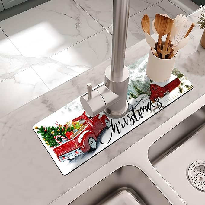 Kitchen Sink Splash Guard Faucet Mat -1 PC Super Absorbent Fast Drying Mat Sink