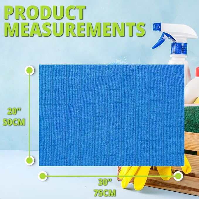 HELOMOR 12 Extra Large Microfiber Cleaning Cloths, Reusable Multi-Purpose