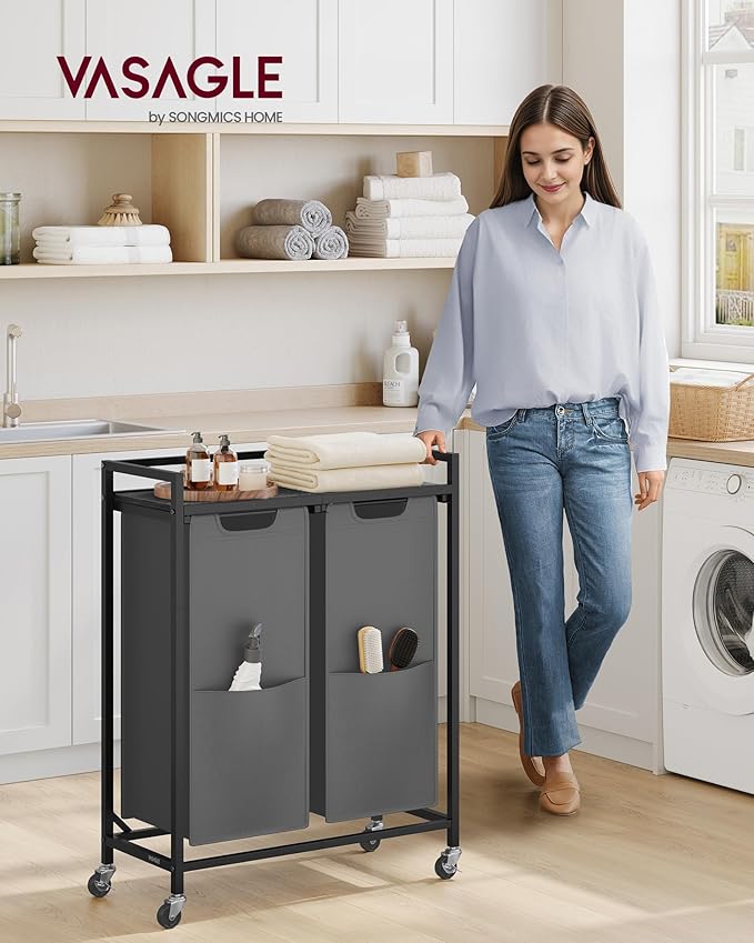 VASAGLE Laundry Sorter, 29 Gal. Laundry Hamper Basket