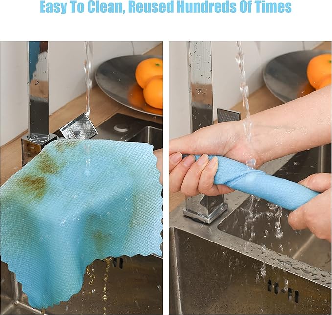 Streak-Free Miracle Cleaning Cloths, 20 Pack Fish Scale Cleaning Cloth Reusable