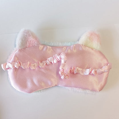 Cute Animal Sleeping Mask Soft Plush Blindfold Cute Rabbit Panda Koala Eye Cover Eyeshade for Kids Teens Girls Women (Flamingo)