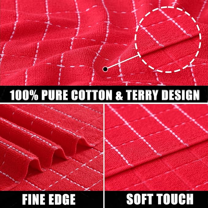 Mordimy 100% Cotton Terry Cloth Kitchen Towels, Super Soft and Absorbent Dish