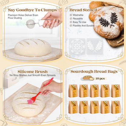 Sourdough Starter Kit, Sourdough Bread Baking Supplies, Sourdough Kit Home and Kitchen, Sour Dough Starter Kits, Sourdough Jar, Bread Proofing Basket, Sourdough Bread Basket, Sour Dough Kit Tools