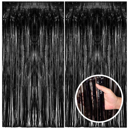 2 Pack Pink Backdrop Party Decorations Tinsel Curtain Party Backdrop Foil Fringe Birthday Decorations Photo Booth Streamer Backdrop Pink Theme Bachelorette Graduation Decor