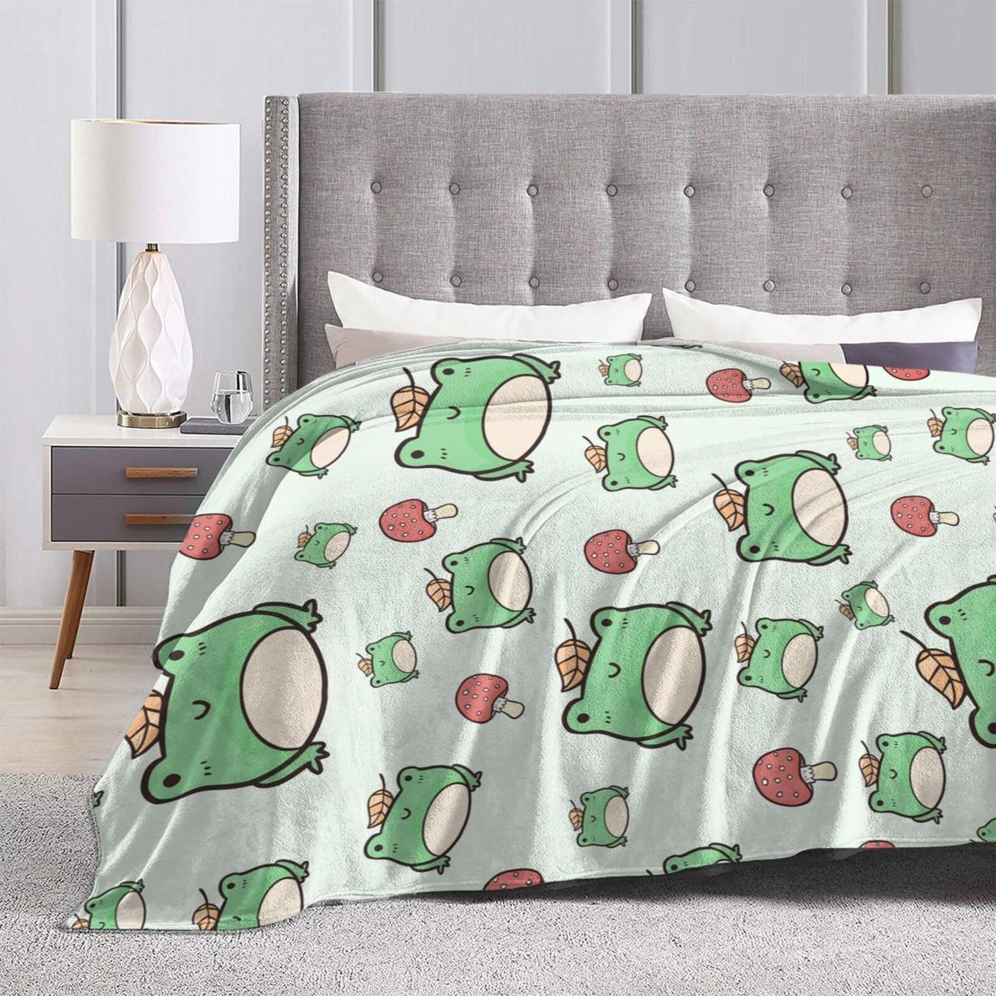 Ngzhyad Cute Frog Blanket Warm Cozy Flannel Fleece Throw Blanket Gifts for Kids Girls Boys for Car Sofa Couch Bed Decorative 80"X60"