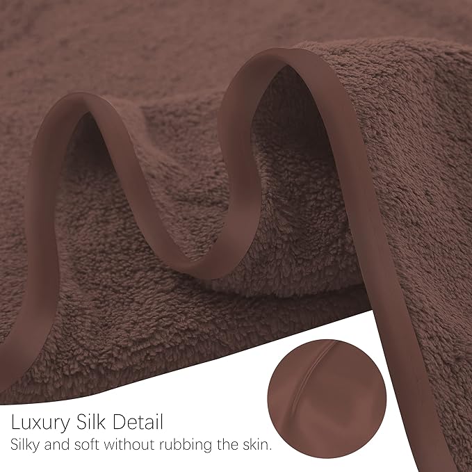 TENSTARS Silk Hemming Bath Towels