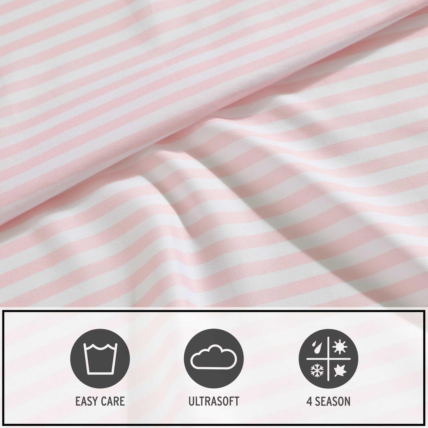 Eddie Bauer Kids - Full Sheet Set, Ultra-Soft Microfiber Bedding with Fully Elastic Fitted Sheet, Kids Bed Set with Pillowcases, Easy Care Bedding (Little Stripe)