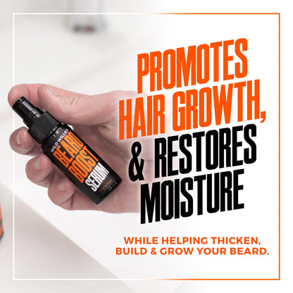 Wild Willies Beard Growth Kit - Premium Derma Roller & Beard Boost Serum - Microneedle Roller & Beard Hair Growth Serum with Biotin & Caffeine for Fuller Beard, Scalp Care - Easy to Use Kit with Case