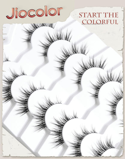 Natural Lashes That Look Like Extensions Strip Lashes Natural Look Thin Band Wispy Eyelashes 13mm Cat Eye False Eyelashes Foxy Eye Lashes 12 mm 7 Pairs S10