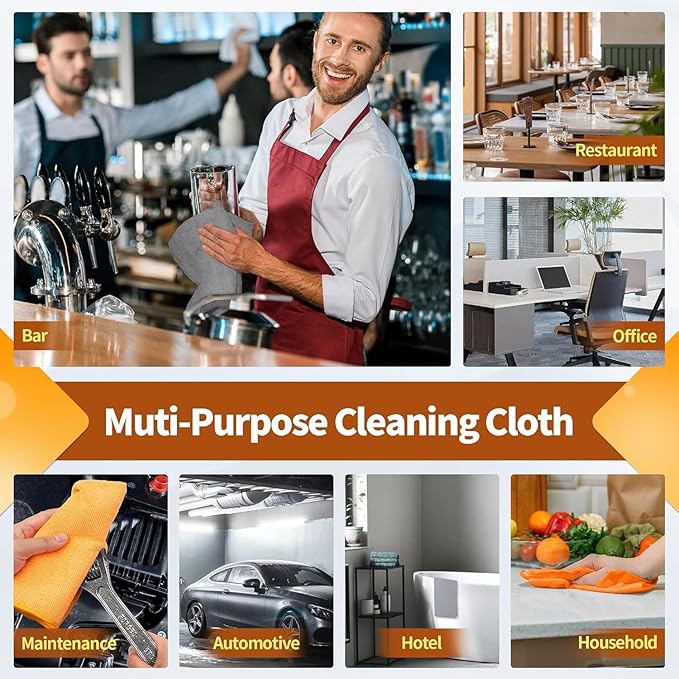 FIXSMITH Microfiber Cleaning Cloth -Pack of 50, Highly Absorbent Cleaning Rags