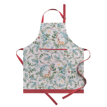 Maison d' Hermine 100% Cotton Apron for women with Pocket Kitchen Chef Fall Apron for Men Cooking Gardening Server Waitress Maid (Holly Time)