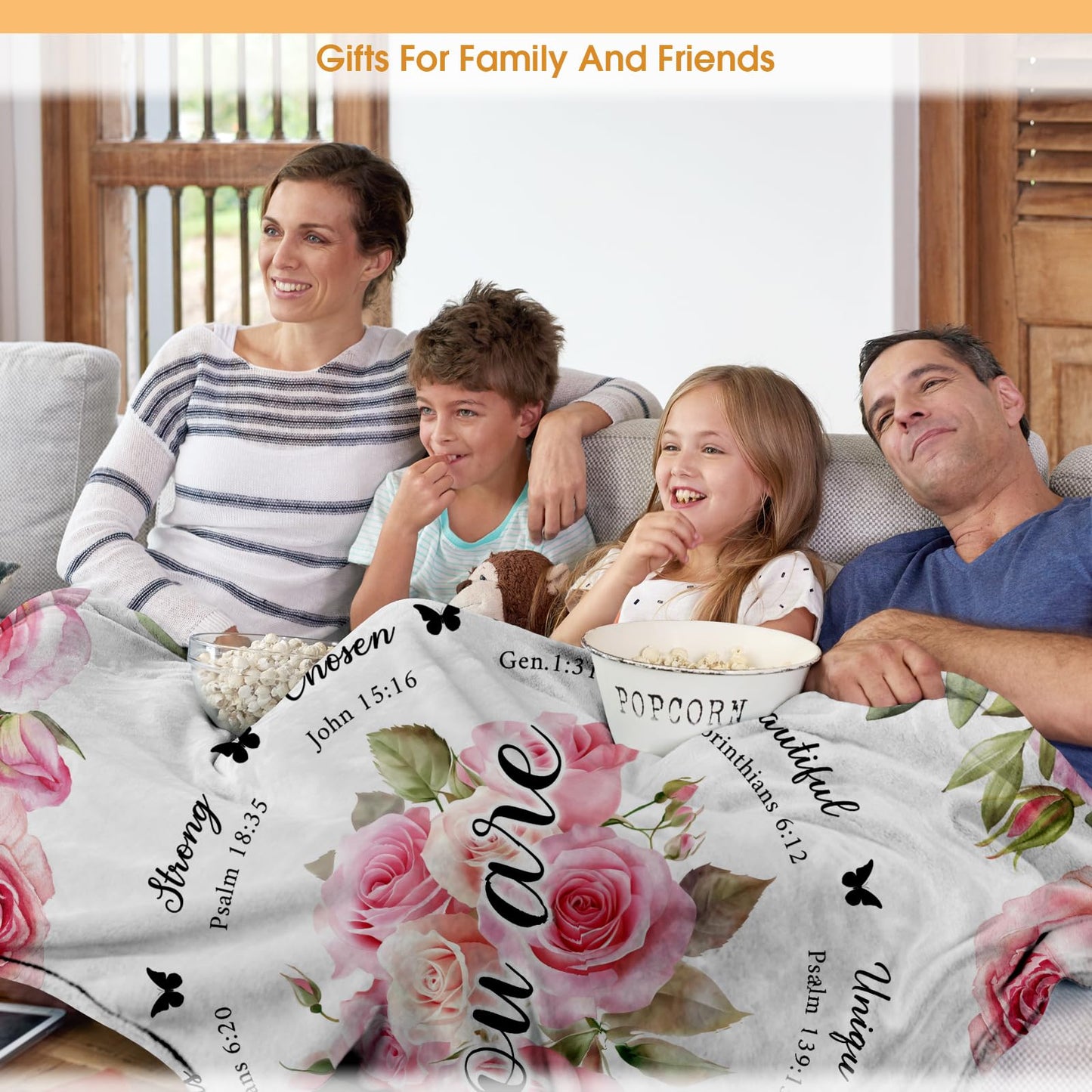 Hohoto Christian Blanket Gifts for Women Girls Mom Wife Female Friends Birthday Christmas Catholic Spiritual Baptism Comformation Inspirational Religious Faith Gift Godmother Sisters Throw 50"x60"