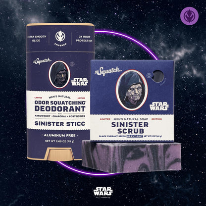 Dr. Squatch Star Wars Bundle - Natural 4 Soap and 2 Deodorant Gift Set - Wisdom Wash, Wisdom Guard, Sinister Scrub, Sinister Sticc