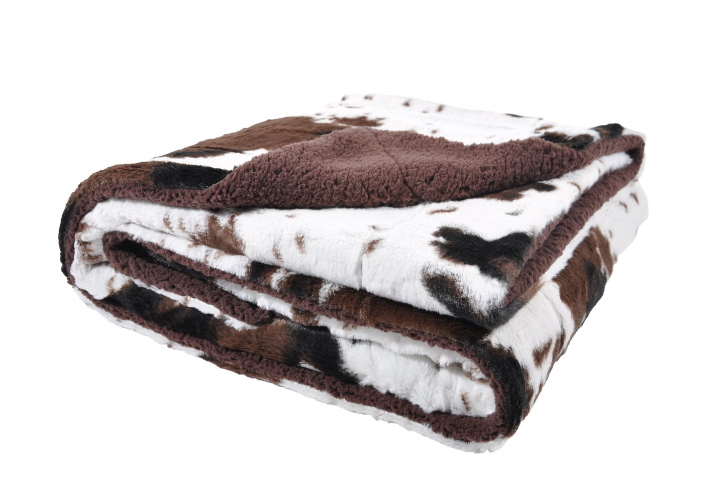 Tadpoles Double Layer Throw Blanket - Reversible Plush & Sherpa Cowhide Quilt - Lightweight Camping & Picnic Blanket - Soft Cozy Bed & Sofa Throw - 50 x 60 in, Cowhide