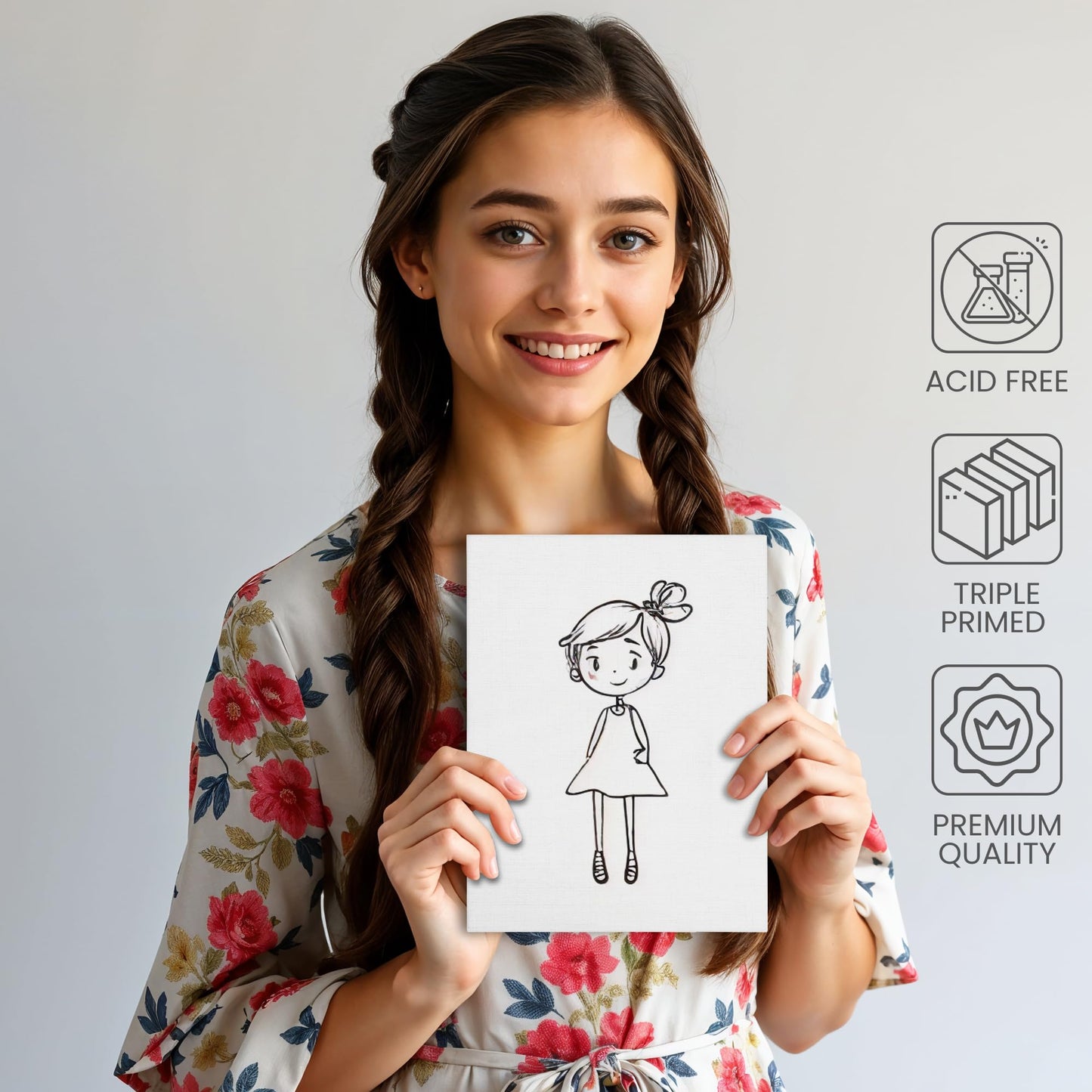 Belle Vous Blank Canvas (12 Pack) - 13 x 18cm (5 x 7 inches) - Small Pre Stretched Canvas Panel Boards - Suitable for Acrylic and Oil Painting Also for Sketching and Drawing