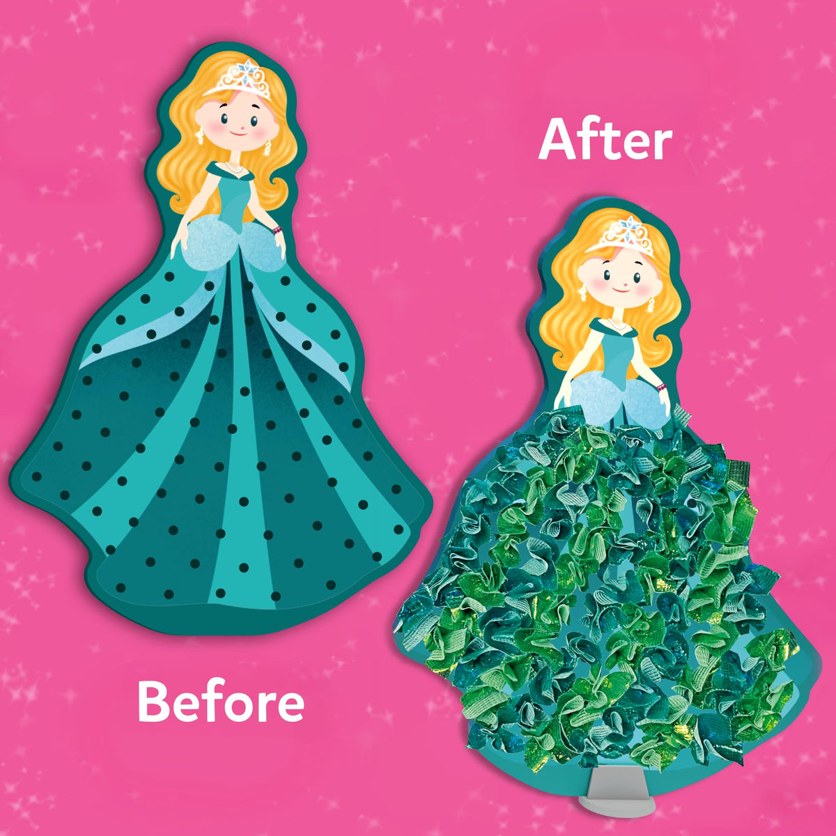 Skillmatics Poke-in Art - Magical Princesses, Mess-Free Fun for Kids, DIY Wood Craft Kits, Creative Activity, Gifts for Girls & Boys Ages 4, 5, 6, 7, 8, 9